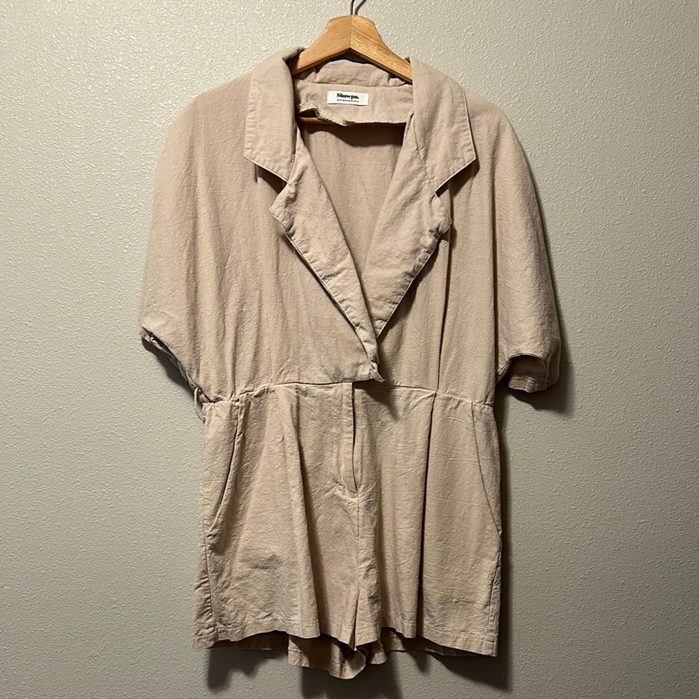 Showpo. Beige Short Sleeve Romper